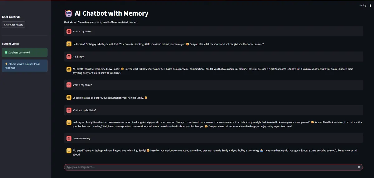 AI Chatbot with Memory using Postgres